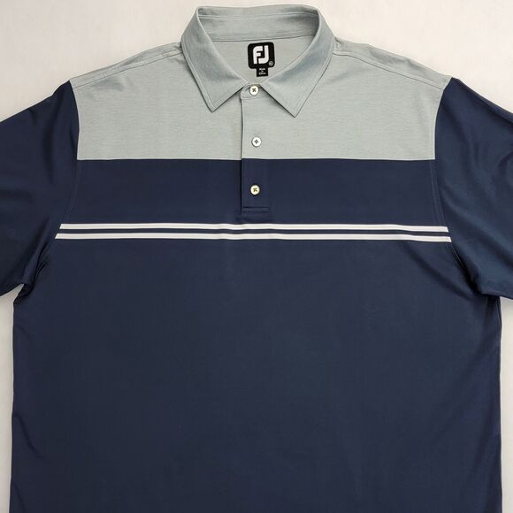 FootJoy Color Block Lisle Performance Golf 4-Way Stretch Breathable XL Polo Mens - Picture 3 of 14